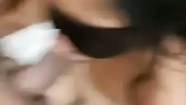 Blindfolded girl gives a deep Indian blowjob to her boss