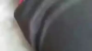 Desi wife boobs press in car