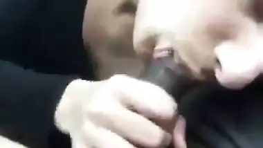 A nude Indian babe drinks her lover’s cum in the car