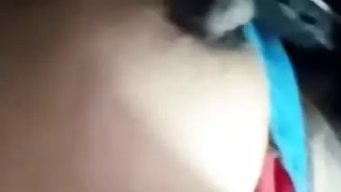 Tattooed Tamil aunty shows big long nipples to lover