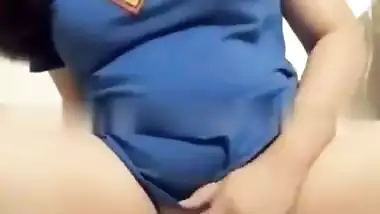 Big boobs super girl fingers her shaved pussy
