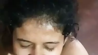 Nude desi girl takes her first cumshot on her face