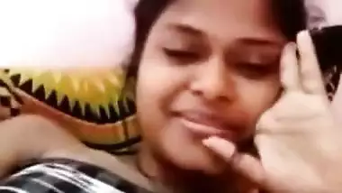 College girlfriend showing boobs on video call