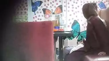 Hijab lady in restaurant having viral sex caught by voyeur