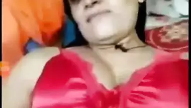 Booby bhabhi stripping off red night gown