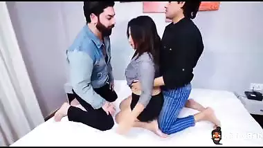 Hot threesome of a sexy babe in the adult web series