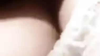 Cute expression during topless boobs show by Indian girl