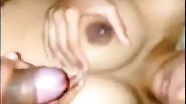 Indian cum on boobs video